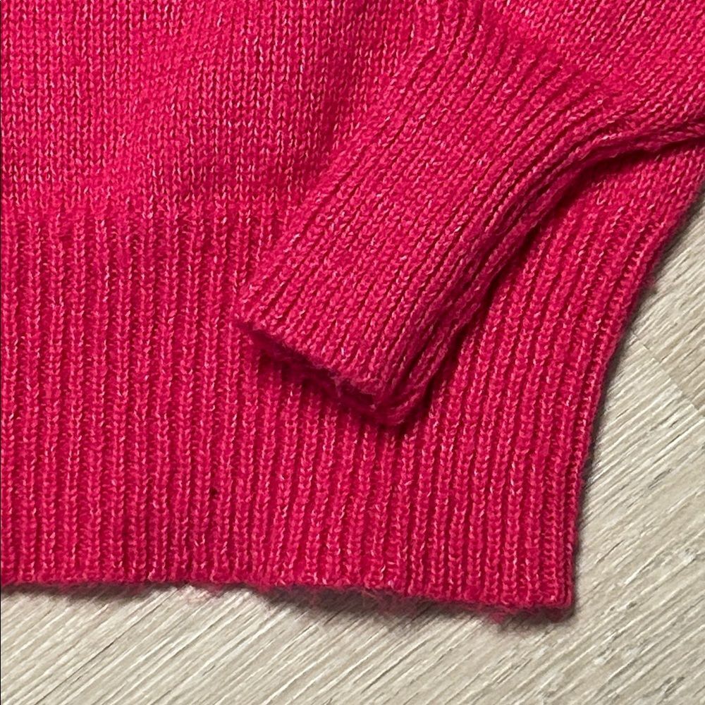 Zenana Mock Neck Balloon Sleeve Pink Sweater - Picture 5 of 8